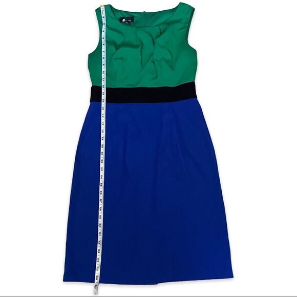 AB Studio Green and Blue Color Block Sheath Dress Size 6 - Picture 7 of 9